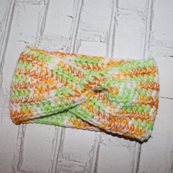 🧡 Handmade Twisted Headband · Autumn Garden 🧡 Multicolor yarn - Picture 2 of 3